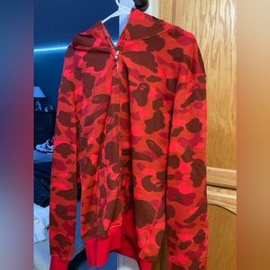 Bape Hoodie Camo Red